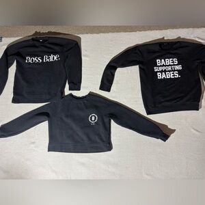 3 x Brunette The Label Classic Black Pullover’s Bundle of Three Sweatshirts S/M